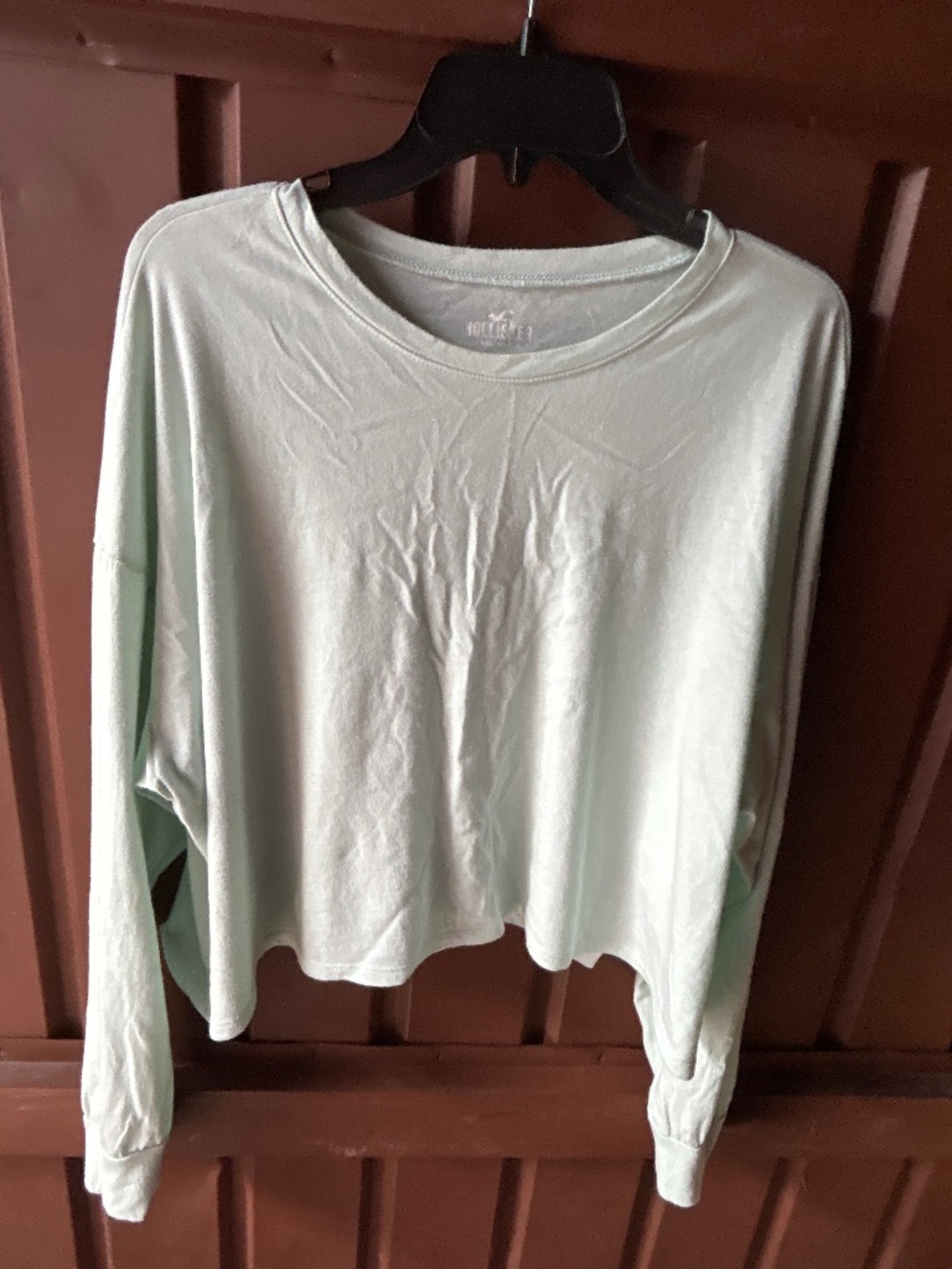 Hollister Long Sleeve Crop Tee Mint Large Women